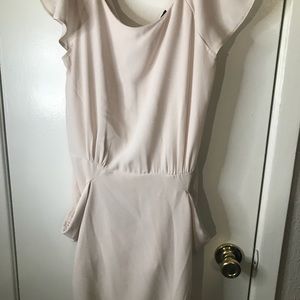 Dress, short, tan/off white